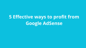 Read more about the article 5 Effective ways to profit from Google AdSense