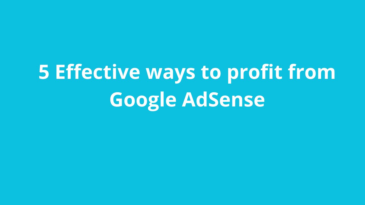 Read more about the article 5 Effective ways to profit from Google AdSense